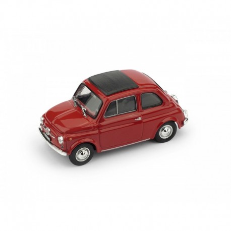 Fiat 500F Aperta 1965 Rosso Medio - interno nero Brumm R455-01