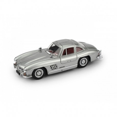 Mercedes 300SL Coupe Gullwing 1954 Silver - interno red Brumm BRUS1919