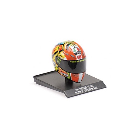 Casque Helmet AVG 1/10 Valentino Rossi Moto GP Valencia 2011 Minichamps 315110066