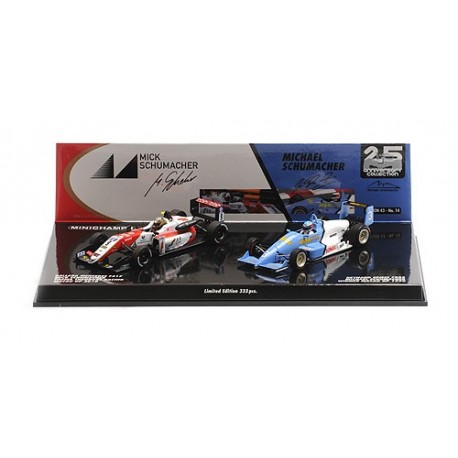 2 car set Reynard Spiess F903 and Dallara Mercedes F317 F1 Macau 1990 2018 Michael Schumacher Mick Schumacher Minichamps 5129018