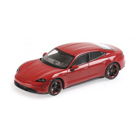 Porsche Taycan Turbo S 2020 Kaminrot Red Minichamps 410068472