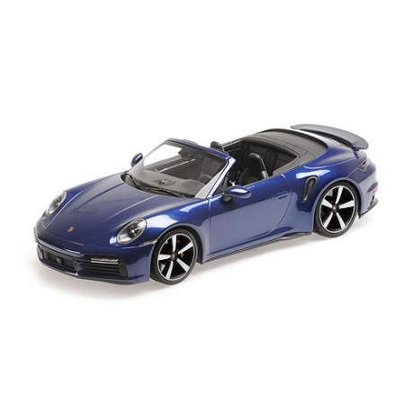 Porsche 911 992 Turbo S Cabriolet 2020 Blue Metallic Minichamps 155069081