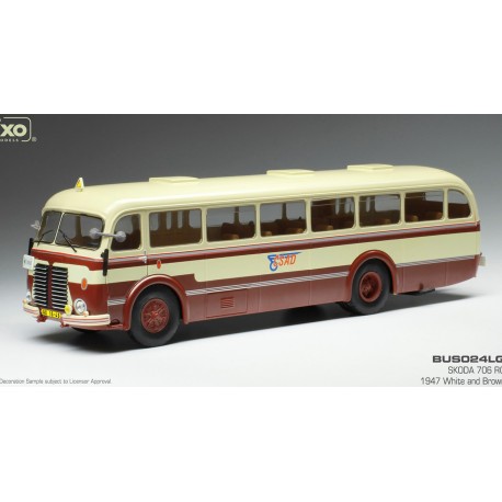 Skoda 706 RO 1947 White Brown IXO BUS024LQ