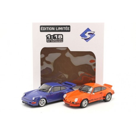 Porsche 911 RSR Orange et Porsche 964 RS Bleue Solido S180004