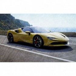 Ferrari SF90 Stradale Giallo Montecarlo with roof Nero DS 1250 Looksmart LS504H