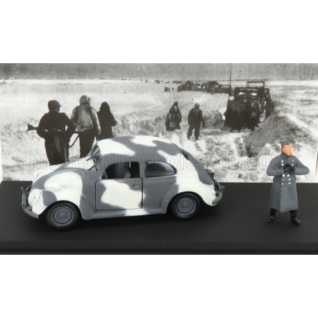 Volkswagen KDF Wehrmacht Winter with figures 1941 Military Grey and White Rio Models UAN205