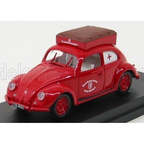Volkswagen Beetle Ambulance Fire Engine 1953 Red Rio Models 4183