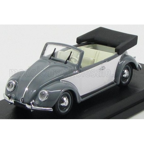 Volkswagen Beetle Cabriolet Karmann Open 1949 Grey and White Rio Models 4435