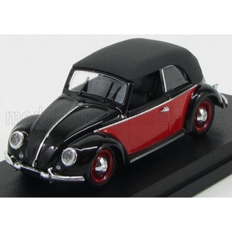 Volkswagen Beetle Cabriolet Closed Karmann 1949 Red and Black Rio Models 4420