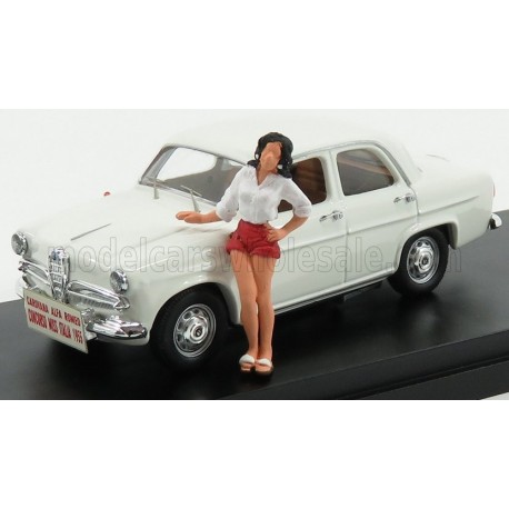 Alfa Romeo Giulietta Concorso with Miss Italia Figure 1955 White Rio Models 4608/P