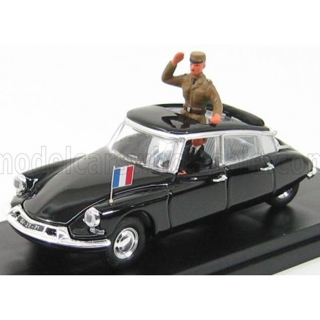 Citroen DS19 Cabriolet With Figure General De Gaulle 1960 Black Rio Models 4114/P
