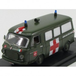 Fiat 238 Minibus Ambulance militaire de l'Ordre souverain de Malte 1970 Military Green Rio Models 4443