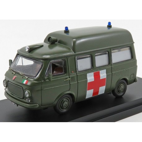 Fiat 238 Van Tetto Alto Ambulance militaire 1970 Military Green Rio Models 4625