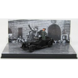 Alfa Romeo 1750 Torpedo Spider Milano With Benito Mussolini 1944 Black Rio Models 4225/D