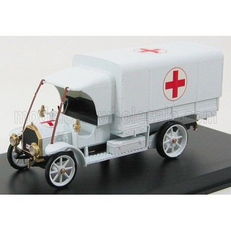 Fiat 18BL Ambulance Croce Esercito Italiano 1915 White Rio Models 4320