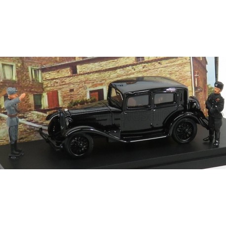 Alfa Romeo 6C 1750 - Mussolini Personal Car - Visita a predappio Casa Natale with figures 1930 Black Rio Models CAR011/2