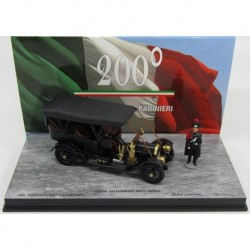 Fiat 60CV 200th Anniversary Carabineri with 2 Figures 1905 Black Rio Models 200-1/D