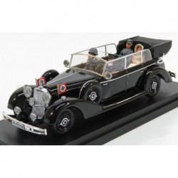 Mercedes Benz 770K Cabriolet with Adolf Hitler and Eva Braun - SS Military 1942 Military Black Rio Models CAR023