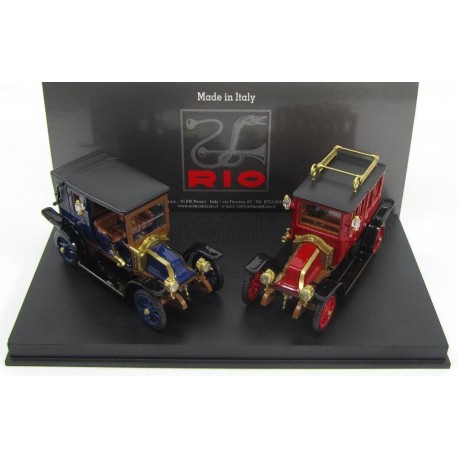 Renault - Set - Tipo X + AG 1907 1907 Blue Red Black Rio Models 4456/D
