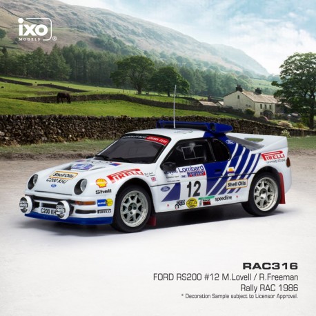 Ford RS200 12 RAC Rally 1986 Lovell - Freeman IXO RAC316