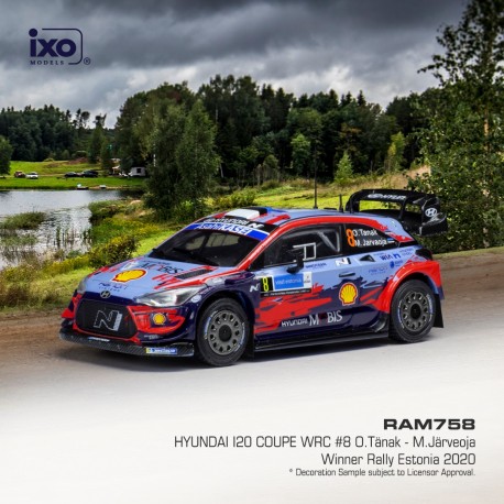 Hyundai i20 Coupe WRC 8 Winner Rallye d'Estonie 2020 Tanak Jarveoja IXO RAM758