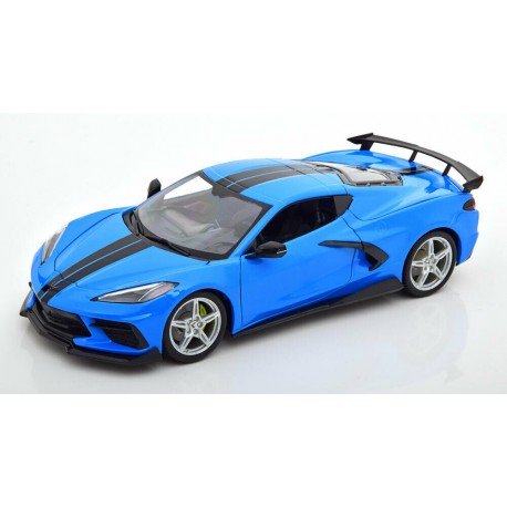 Chevrolet Corvette C8 Stingray avec haut aileron 2020 Bleue Maisto MAI31455BLUE