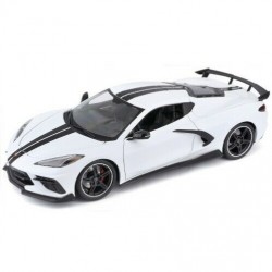 Chevrolet Corvette C8 Stingray avec haut aileron 2020 Blanche Maisto MAI31455WHITE