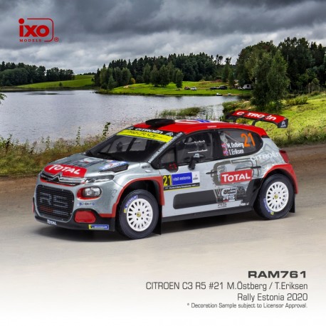 Citroen C3 R5 21 Rallye d'Estonie 2020 M. Ostberg - T. Eriksen IXO RAM761