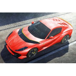 Ferrari 812 Competizione Rosso Scuderia with Yellow lines Looksmart LS530E
