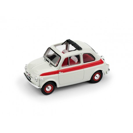 Fiat Nuova 500D Closed 1959 White Red Brumm R603