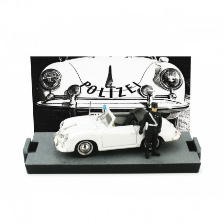 Porsche 356 Cabriolet Swiss Police with Figurine 1952 White Brumm R198DF