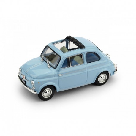 Fiat Nuova 500D Open 1960 Light Blue Brumm R404-14