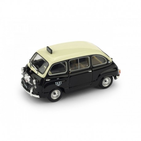 Fiat 600D Multipla Taxi Genova 1960 Black Brumm R481-UPD-2020
