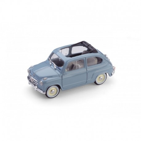 Fiat 600 Open 1956 Light Blue Brumm R248-04-UPD