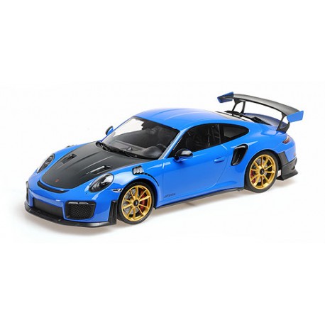 Porsche 911 991.2 GT2RS 2018 Blue with Golden Wheels Minichamps 155068302