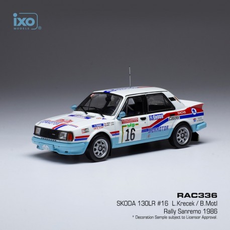 Skoda 130 LR 16 Rallye Sanremo 1986 L. Krecek - B. Motl IXO RAC336