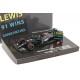 Mercedes F1 W11 EQ Performance 44 F1 91st Win Eifel 2020 Lewis Hamilton with pitboard and helmet Minichamps 410201144
