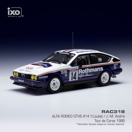 Alfa Romeo GTV6 14 Rallye Tour de Corse 1986 Loubet - Andrie IXO RAC318