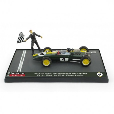 Lotus 25 4 F1 World Champion Winner Grand Prix d'Angleterre 1963 Jim Clark Brumm S2105BR