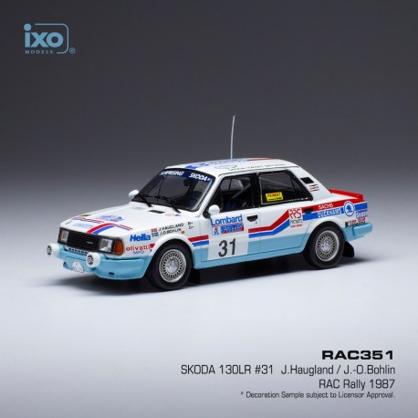 Skoda 130 L 31 RAC Rally 1987 Haugland - Bohlin IXO RAC351