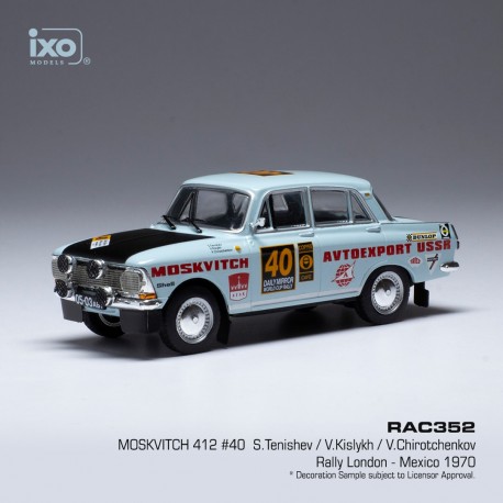 Moskwitsch 412 40 Rally London - Mexico 1970 Tenishev - Kislykh IXO RAC352