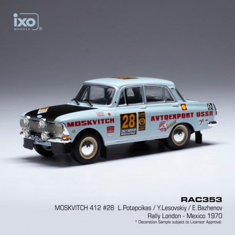 Moskwitsch 412 28 Rally London - Mexico 1970 Potapcikas - Lesovskiy - Bazhenov IXO RAC353