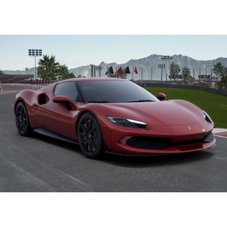 Ferrari 296 GTB Rosso Imola with carbon replicas wheels BBR BBRC264B1