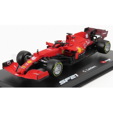 Ferrari SF21 with driver 16 F1 2021 Charles Leclerc Bburago BBU18-36828L