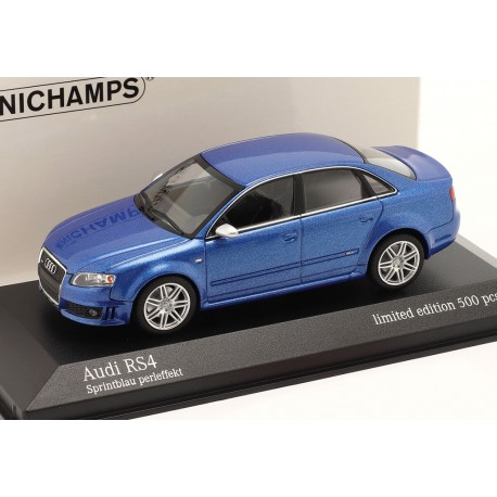 Audi A4 B7 RS4 Limousine bleu véhicule miniature 943014603 Minichamps 1:43