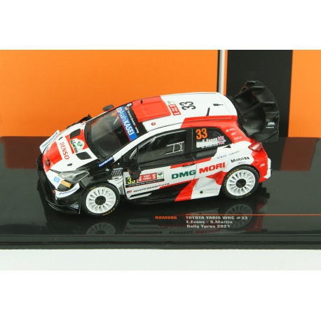 Miniature Toyota Yaris WRC 1/43 Rallye Monza 2021 Elfyn Evans IXO RAM823