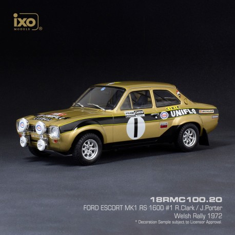 Ford Escort MKI RS 1600 1 Welsh Rally 1972 Clark - Porter IXO 18RMC100