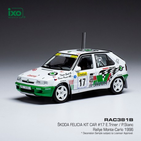 Miniature IXO Skoda Felicia - Rallye Monte-Carlo 1996 #17 - Echelle 1/43 - Neuve
