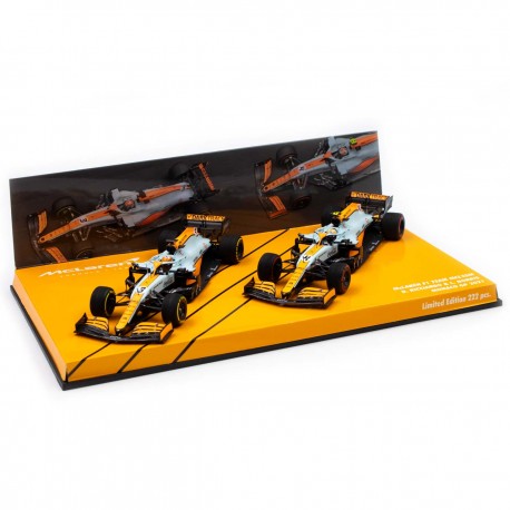 Cars Set McLaren Mercedes MCL35M F1 Monaco 2021 Norris Ricciardo Minichamps 447210304