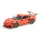 Porsche 911 GT3RS (991.2) 2019 Lava Orange with Platinium wheels Minichamps 155068225